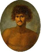 John Webber Head and shoulders portrait of a young Tahitian male oil painting artist